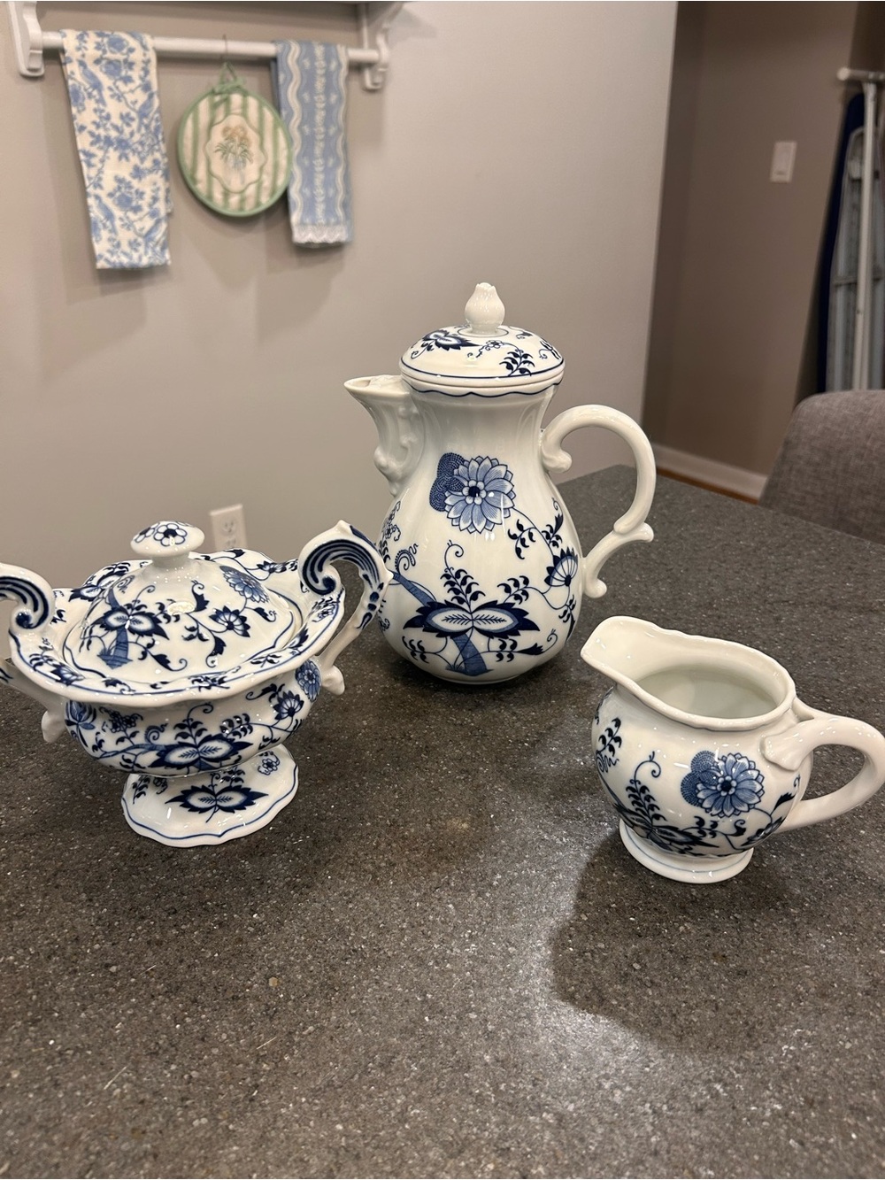 Vintage Blue Danube Blue and White Blue Onion Coffee Set
